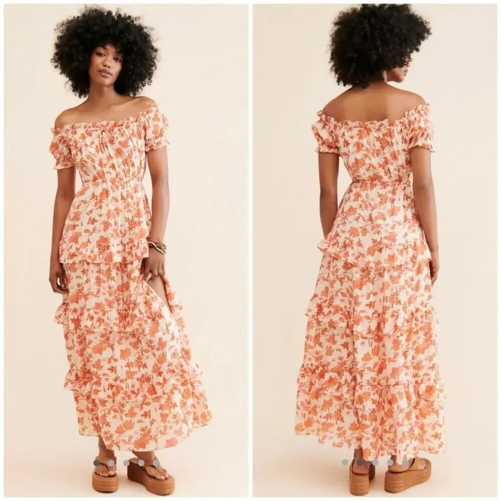 ASTR The Label Viona Maxi Dress Off-Shoulder Size Medium